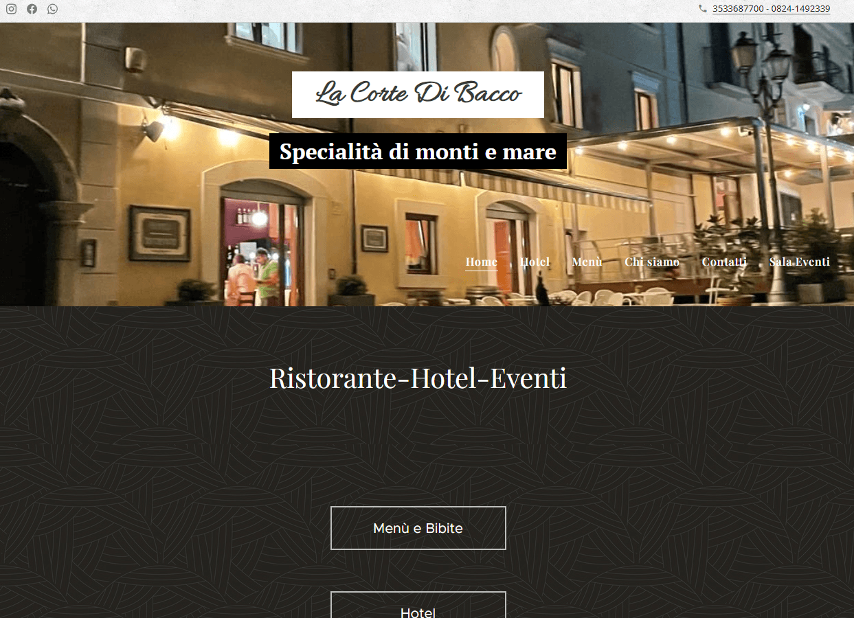 Menu Mobile Interattivo La Corte di Bacco